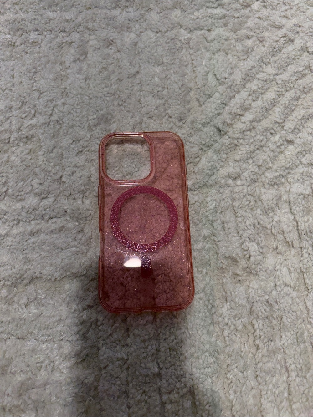 Velvet Caviar Pink Glitter MagSafe-Style Clear Phone Case for iPhone 16 Pro